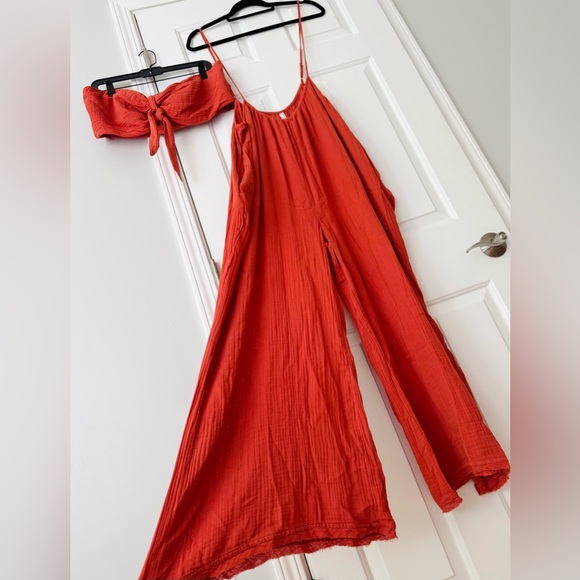 Anthropologie The Wrenley Bandeau & Suspender Wide-Leg Pants Set, Size XL - Picture 7 of 13